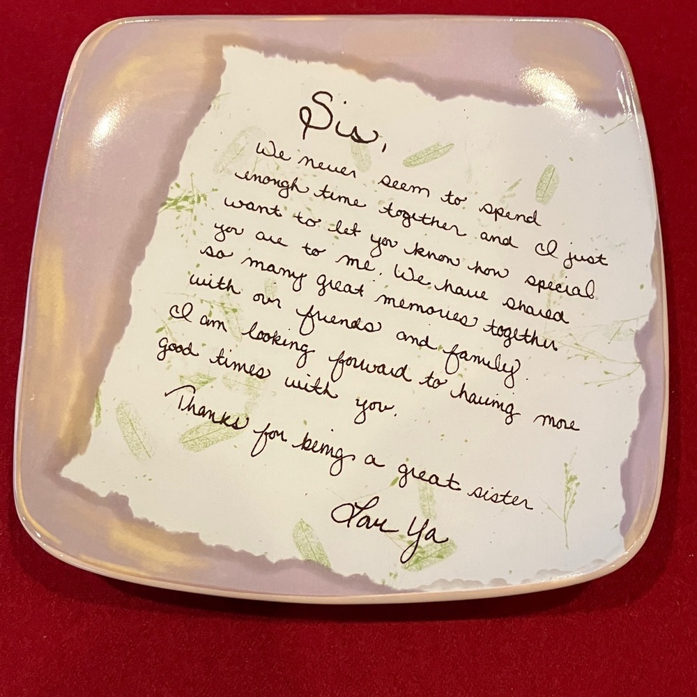Carson Sister Plate with Heartfelt Message